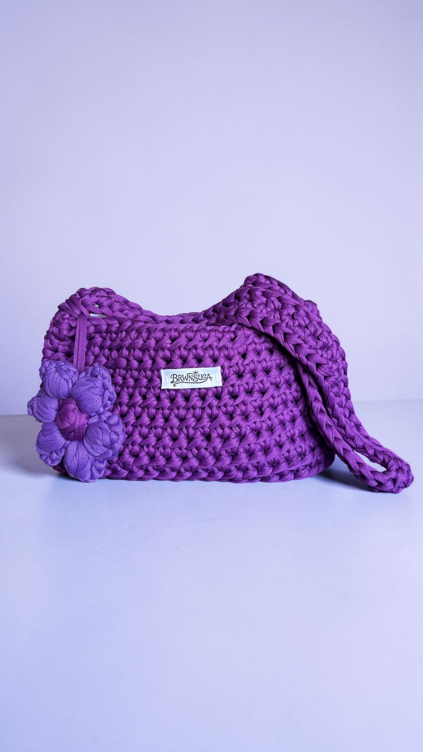 Purple Crossbody with Flower Charm